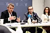 PRESSEKONFERANSE: Forhandlingsleder for de internasjonale klimaforhandlingene Henrik Hallgrim Eriksen, klimaminister Espen Barth Eide og politisk rådgiver Maria Varteressian.