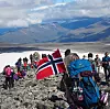 PÅ TUR: Fra en guidet tur tilpasset barn til Galdhøpiggen.