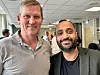 ØL OG VANN: Jarle Wilhelmsen (t.v.), 1.nestleder i NNN og varaordfører Abdullah Alsabeegh i Oslo (Ap) deltok på beredskapsdebatten.