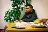 AKSJONERER: Jones Marcus er tillitsvalgt på Skanlog og helt klar på målet for klubbens aksjoner: Billig kantine.