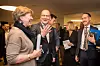 TØFF HØST: Fra industrien stilles det allerede krav om at offentlige ansatte må få null tillegg og bli færre, når forhandlingene begynner til høsten. Her er Fagforbundets Mette Nord med Steffe Handal fra Utdanningsforbundet og Tor Arne Gangsø fra KS under mellomforhandlingene i 2017.