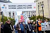 POLITISK MARKERING: Flere hundre sjøfolk møtte til markeringen.