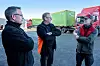 DÅRLIG PROSESS: Yrkessjåførene i Skien og regionens tillitsvalgte var kritiske og mente prosessen før beslutninga om å flytte sjåførenheten var mangelfull og dårlig. Fra venstre: Christian Leon, Leif Herman Valen og Christer Keijo Frisvold.