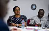 Forbundsleder Georgina Smedley og generalsekretær Mark Ofori Asante legger fram resultater og evalueringer fra siste periode.