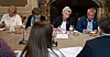 Anne Berit Aker Hansen (f.v.), Mette Nord, Peggy Hessen Følsvik og Jørn Eggum møtte ukrainsk fagbevegelse.