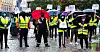 Smittevern: Alle som møtte opp ble oppfordret til å registrere seg, i tilfelle det skulle bli behov for smittesporing. Og mange av vekterne som kom hadde munnbind på.