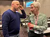 Atle Rosted (t.v.) er ikke helt enig med Peggy Hessen Følsvik om elektrifisering.