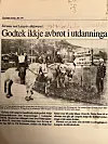DEMO: Protest til hest i 1991. Moren til Brede har tatt vare på mye fra fortida, blant annet dette klippet fra avisa Fjordingen.
