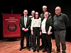 25-årsjubilanter: Fra venstre ser vi Frode Wiking H. Østlund, Bjørn Egil Thornæs, Grethe Brenne, Johan Christian Nyquist, Ingrid Frenger Blesvik og Jan Ove Sørheim.