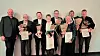 Jubilanter: Avdeling 8 Midt-Norge hedret sine jubilanter under årsmøtet, 16. mars. Fra venstre ser vi avtroppende avdelingsleder Morten Dahl, Harald Erling Halthus, Frode Engen, Aud Synnøve Skjelvan, John Harald Berg, Siv Uglem, Willy Rachløw og Tor Farstad.
