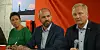 Styreleder i BNL og direktør i Veidekke, Dag Andresen, til venstre. Her i debatt om arbeidsinnleie med Arlid Grande fra Arbeiderpartiet og Heidi Nordby Lunde fra Høyre.
