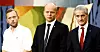 Sp-leder Trygve Slagsvold Vedum og Ap-leder Jonas Gahs Støre side om side i partilederdebatt.