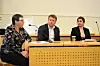 SPØRSMÅLSRUNDE: Fafos forskningskoordinator Kristine Nergaard, LO Juridiskes Lotenz Nagelhus og LOs forhandlingsavdelings Avesta Gåskjønli.