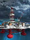 PENTAGON: Kielland var ei såkalla pentagonplattform, ein flytande installasjon på fem bein. Den var bygd for å tole storm og dårleg ver.