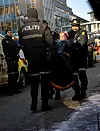 Aksjonister blokkerte inngangen til flere departementer. Deres krav var at vindmølleparken på Fosen måtte tas ned.