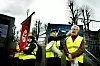 HILSEN MOR: Steinar Krogstad fra forbundsledelsen hilste fra sin gamle mor i Trondheim og hadde bedt ham si til de streikende at de bare må stå på.