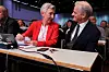 LO-lederen og statsministeren sammen på LO-kongressen 2022.