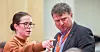 OSTEHØVELKUTT: NTL-leder Kjersti Barsok og forbundssekretær Sven Ivar Skodjevåg var blant de som pekte på kutt av ostehøvelkutt i debatten med Støre.