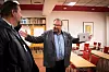 Så mange!: Forbundssekretær Morten Berntsen (t.h) i Folkets Hus Landsforbund og Tore Mikkelsen, daglig leder i Folkets Hus Hamar, gikk begge sine barnsben i huset. De har mange historier og fortelle.
