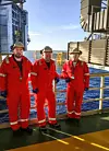 Jan Olav Andersen besøker Johan Sverdrup sammen med klubbleder i EL og IT Aker Solutions, Leif-Egil Thorsen (t.h.) og klubbleder i Kværner, Sigurd Sævareid, høsten 2018.