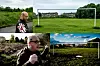 INGEN ENDRING: En ting som ikke har endret seg i Gleadless Valley, er at det fortsatt bare er ett fotballmål – uten nett. I 2018 var det et uttalt mål for Marsden og lokalaktivist og pubeier Steven Sheppard å skaffe penger fra bystyret til å gjøre noe med det, og de fikk positive signaler på telefonen nettopp mens vi var der. Den planlagte lekeplassen er stadig like gjengrodd. (2018 øverst, 2023 nederst.)