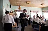 FOR MANGE. Sulitjelma Musikkorp får servert 1. mai-frokost i kafeen. Lokalt har vært nettopp kafé, men huser også andre aktiviteter, som barne- og ungdomstilbud i bygda.