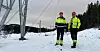 Nestleder og leder i EL og IT-klubben i Statnett, Kåre Eidem og Steinar Jøråndstad på øvingsfeltet i Klæbu, her skal fagarbeidere øve på arbeid i høyden.
