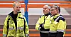 Øyvind Ekle (t.v.) og de andre ansatte på Statnetts øvingssenter ser fram til at anlegget skal fylles med aktivitet. De oransje reolene bak skal romme i alt 7.200 palleplasser.
