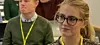 Karine Skoglund (t.h.) på KrF Us landsmøte i fjor.