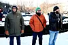 UT I KULDA: EL og ITerne Svenn Åge Johnsen, Geir Aasen og Morten Svendsen tok turen til Løvebakken for å være med på markeringen.