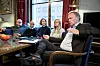 BRØT ETTER FIRE ÅRS SAMARBEID: Etter at byrådspartiene brøt samarbeidet med Rødt sist vinter, uttalte byrådsleder Raymond Johansen (Ap) (til høyre) at partiet var for dogmatiske. Her i en diskusjon om eiendomsskatt i 2017 med (fra venstre) Frode Jacobsen (Ap), Harald A. Nissen (MDG) og Sunniva Holmås (SV) og Eivor Evenrud (Rødt).