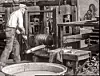 Fra 1942 til 1947 foregikk arbeidet på valseverket utendørs. Bildet er hentet fra en film av Julius Smith som ble laget i 1947.