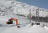 MYE SNØ: Det har snødd såpass heftig den siste tida at én dags opphold i arbeidet fort gir inntrykk av et forlatt anlegg.