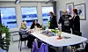 MATPAUSE: I hver etasje er det felles lunsj i pausen. Her møtes de ansatte i Fagforbundet til dagens prat.