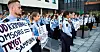 POLITISK STREIK: Fengselsaspirantene deltok i den politiske streiken i kriminalomsorgen i dag. De frykter at de utdanner seg til ledighet.