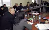 I 2009 begynte LO sitt samarbeid med fagbevegelsen i Øst- og Sentral Europa. Først ute var Romania og Bulgaria. Her fra åpningen av et arbeidsmiljøkurs i Sofia i 2009. Leder i CITUB, LOs søsterorganisasjon, Zhelyazko Hristov, holder en tale. Ved han side Ekatarina Yordanova, leder av Transportarbeiderforbundet i Bulgaria.