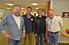 GOD STEMNING: Forbundsleder Jan Olav Andersen, regionssjef i Norsk Folkehjelp, Felipe Atkins, landprogramansvarlig Roberto Barra og nestleder i EL og IT Vidar Hennum møttes for å snakke om Honduras.