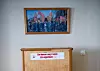 ARBEIDERNES KAMP: Bildet på veggen er malt av kunstneren Roger Gjerstad i 1984.