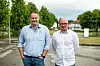 Kenneth Pettersen (t.v.) synes det er dårlig at hverken ledelsen for Telenor Norge eller divisjon consumer har besøkt lokasjonen i forbindelse med nedleggelsen. T.h. Anders Stavland.