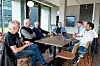 Bedriftsidrettslaget Telesporten må naturligvis legges ned når bedriften forsvinner. Her er gjengen samlet til styremøte. F.v. Roald Borgemyr, Kjell Tønnessen, Arvid Bentsen, Frank Arneberg, Kenneth Pettersen, Stian Sønsterudbråten og Zeeshan Ahmed.