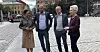 Kunnskapsminister Kari Nessa Nordtun (f.v.), finansminister Trygve Slagsvold Vedum, NHOs administrerende direktør Ole Erik Almlid og LO-leder Peggy Hessen Følsvik står sammen om senter for yrkesfag.
