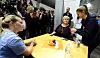 Daværende statsminister Erna Solberg får sjekket helsa under NM i helsefag i Bergen i 2016. Etter hva reporteren kan huske var blodtrykket 50 over 90 og pulsen på 55 på det tidspunktet. Helsefag er også i 2025-NM.