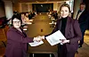 PARTENE: Hege Espe (Fellesforbundet) og Iselin Bauer Seeberg (NHO Byggenæringen) ved forhandlingsstarten. I natt kom de til en enighet i oppgjøret for byggeindustrien.