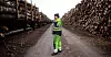 NORWEGIAN WOOD: Skifter Øyvind Dølplads er lokførerens forlengede arm. Han passer på at tømmeret som skal fraktes fra Stange ligger trygt og godt på vognene.