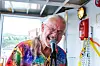 FRA STAVANGERENSEMBLET TIL NOTODDEN: Reidar Larsen, en ekte bluespianist - og hvilken t-skjorte!