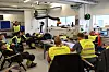 PÅ STREIKEVAKT: Klubb EL og IT i Øvre Eiker-konsernet har blitt forvist til lageret i kjelleren. I etasjen over er det åpent landskap.