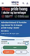 KRONERULLING MOT PRIDE: Via Sparebank 1s Spleis-tjeneste er det samlet inn mer enn 830 000 kroner for å stoppe det initiativtakerne kaller Pride-tvang i skolen.