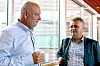 Lars Morten Johnsen, leder i Transportarbeiderforbundet (til venstre) tror at ja-siden vil øke i spørsmålet om NTF skal bli en del av Fellesforbundet der Jørn Eggum er leder.