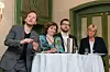 6 TIMER: Fortsatt ideologiske forskjeller, men det er nok langt fra siste gang temaet blir diskutert. F.v. Audun Lysbakken, Gerd-Liv Valla, Sveinung Rotevatn og Kristin Clemet på jubileumsfrokost hos Fremtiden i våre hender.
