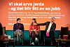 Fra venstre: Ola Svenneby, leder i Unge høyre og AUF-leder Astrid Hoem i panelsamtale med Trygve Svensson fra Agenda på Kartellkonferansen 2022.